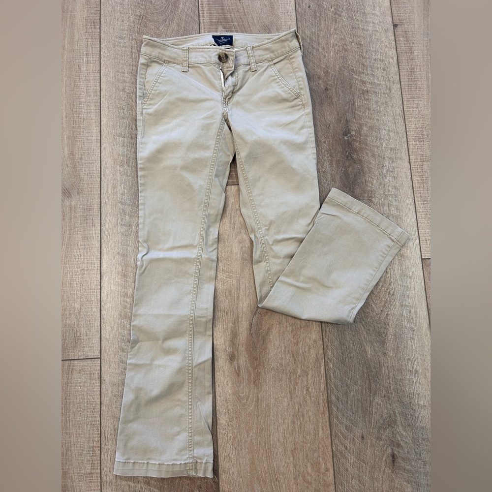 American Eagle Outfitters Beige Stretch Trousers